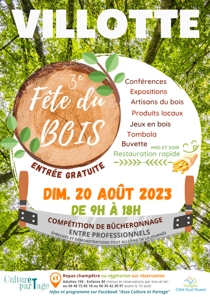 3e édition de la Fête du Bois - Association Culture et Partage de VILLOTTE